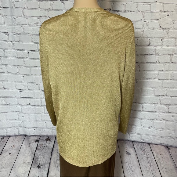 Ralph Lauren Knit Rayon Gold Tank Cardigan Set Size 2X - Picture 3 of 14